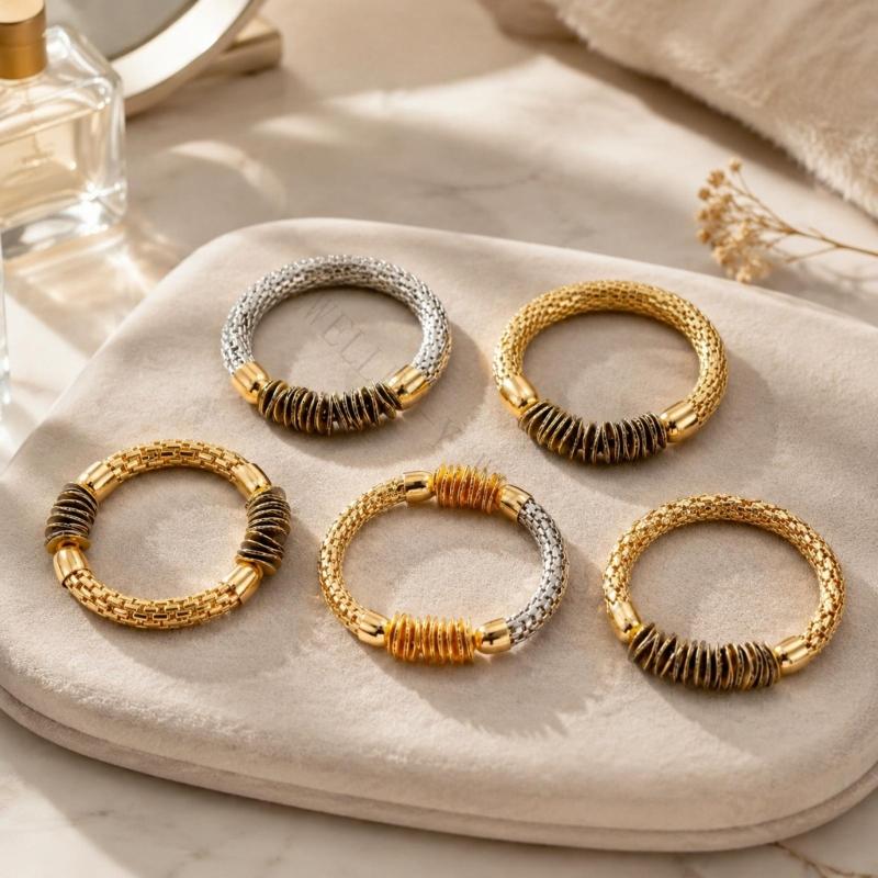 R7UF Textured Bracelet Set wit - Coordinates Bracelet ulasan dan harga