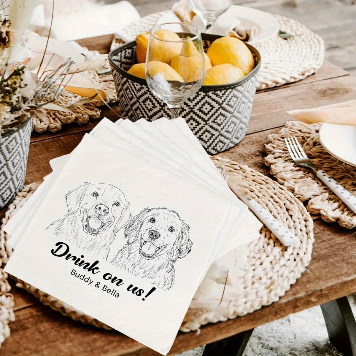Custom Pet Portrait Cocktail N - Pet Portrait Custom ulasan dan harga